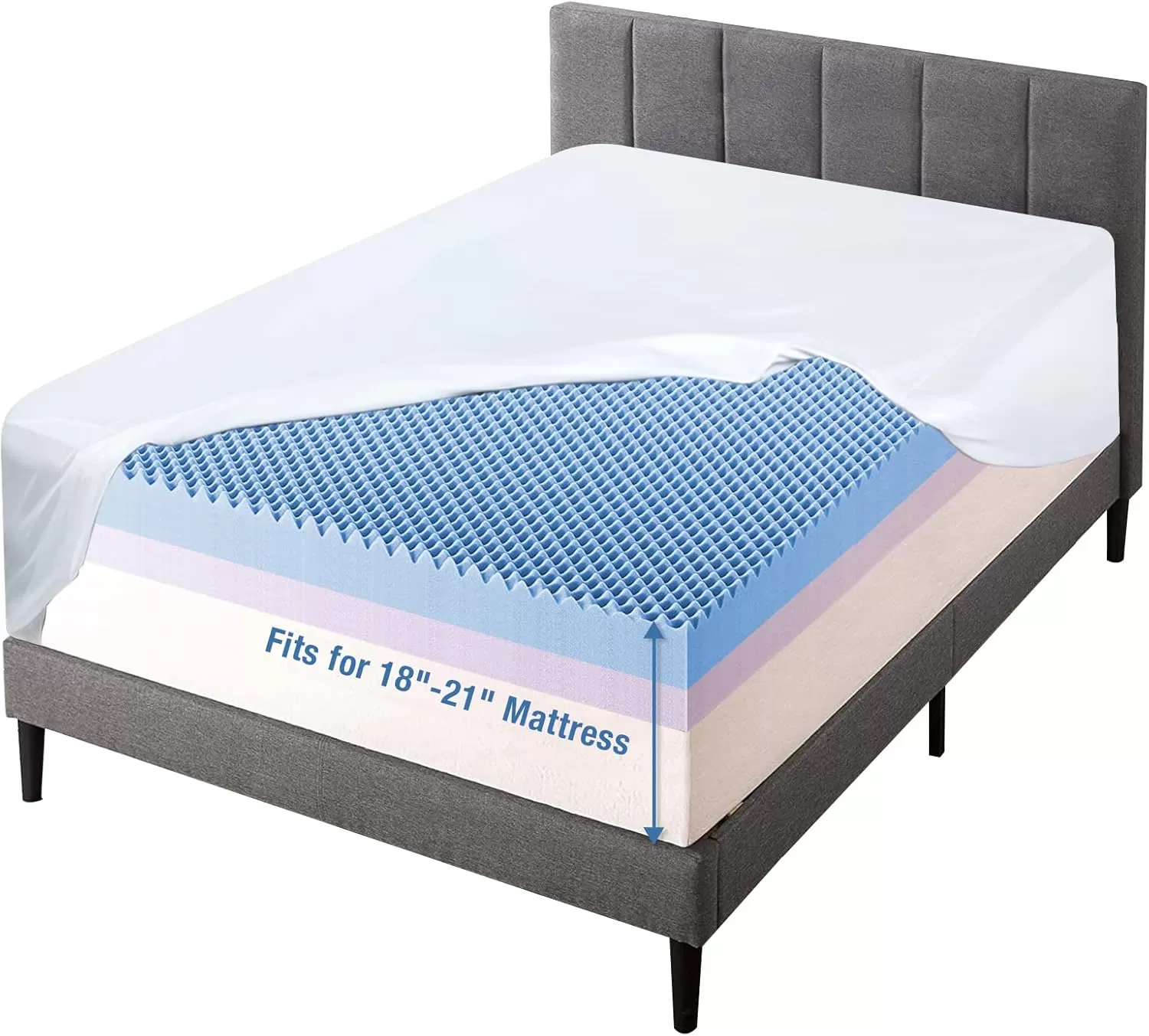 imageBedecor Extra Deep Pocket Twin Fitted Sheet Only for 18 to 21 Inch Super Thick Mattress That Stay TightAll Around Elastic BottomDoesnt Pop OffWhite