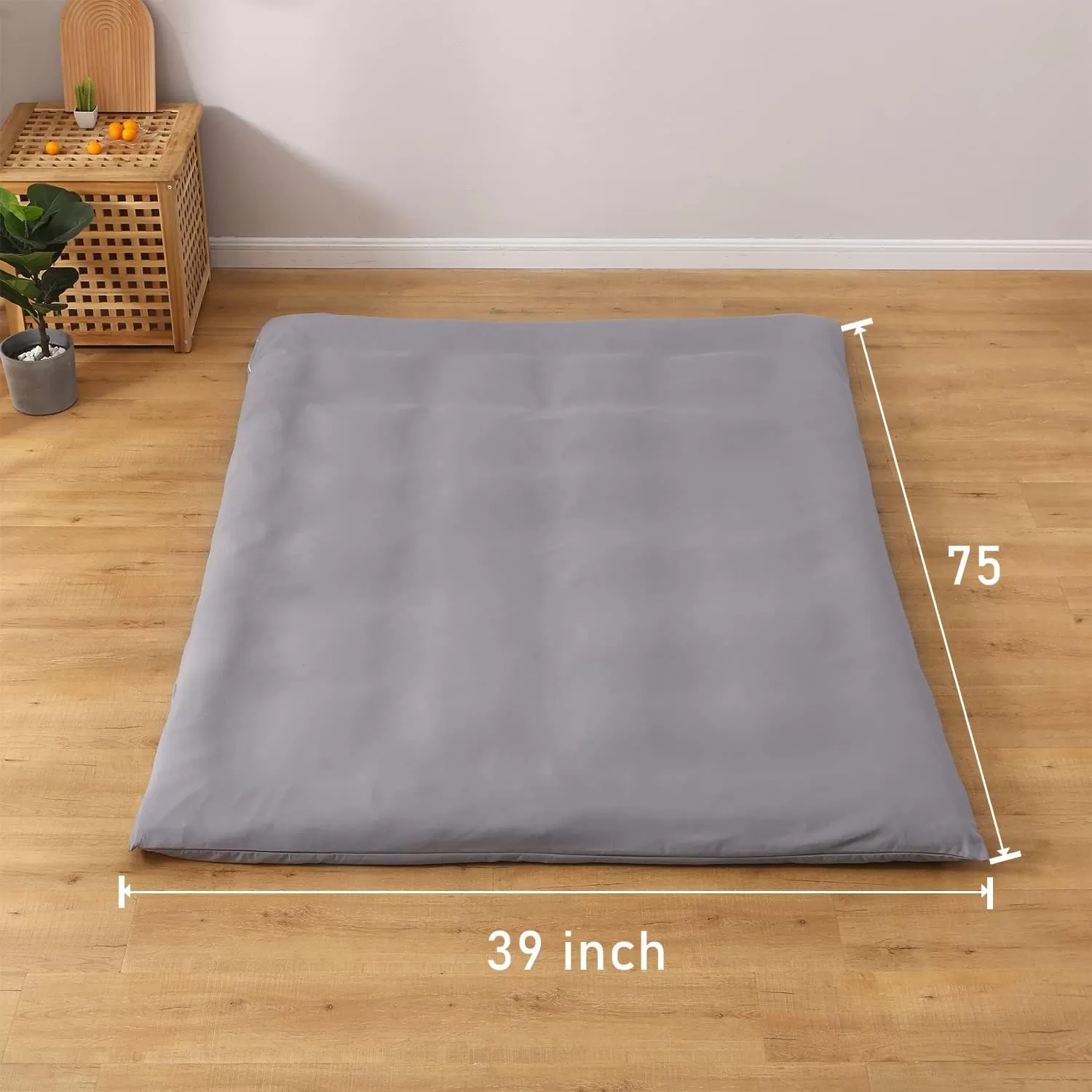 imageBedecor Floor Futon Mattress Cover Only for Traditional Japanese Futon MattressZipper Soft SkinFriendly Breathable Without Shrinkingfor Bedroom Living Room Hotel Dormitory RV GreyTwinTwin