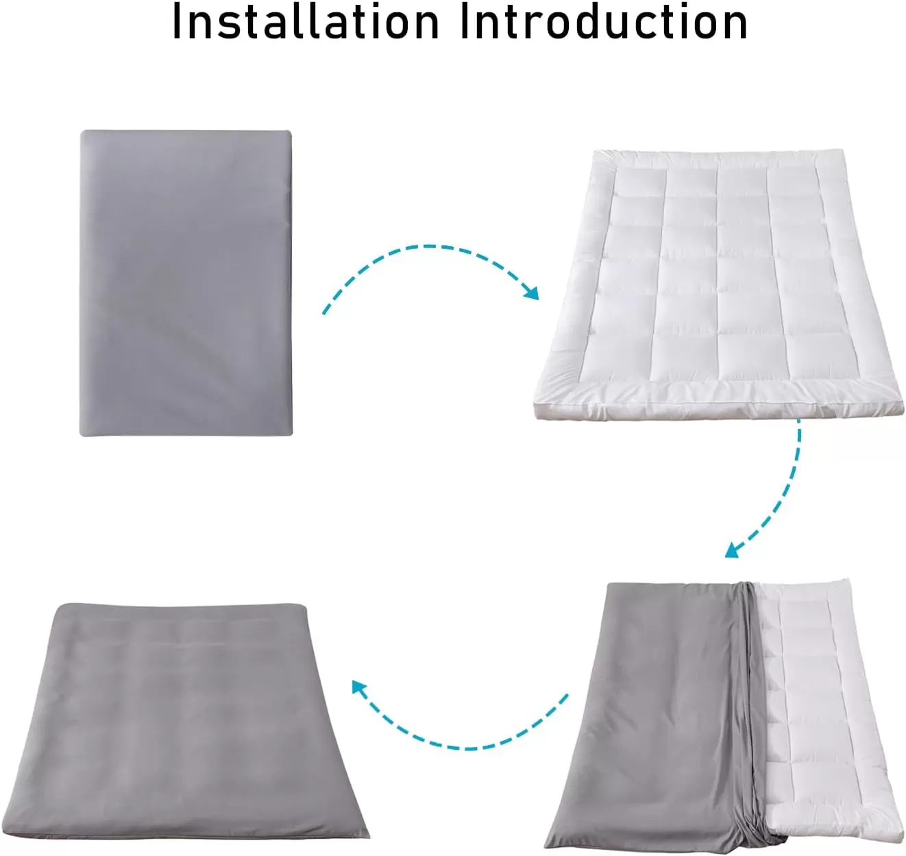 imageBedecor Floor Futon Mattress Cover Only for Traditional Japanese Futon MattressZipper Soft SkinFriendly Breathable Without Shrinkingfor Bedroom Living Room Hotel Dormitory RV GreyTwinFull
