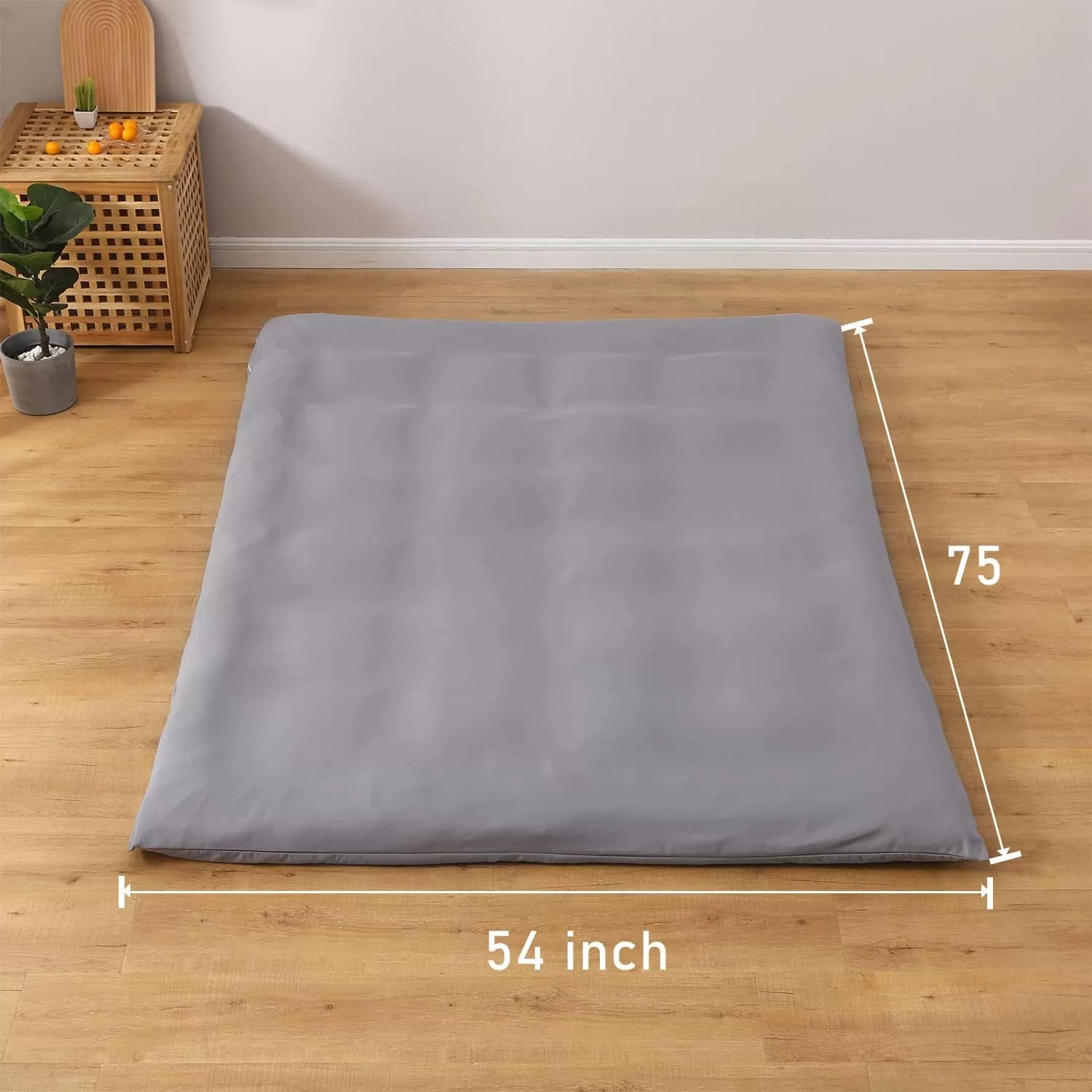 imageBedecor Floor Futon Mattress Cover Only for Traditional Japanese Futon MattressZipper Soft SkinFriendly Breathable Without Shrinkingfor Bedroom Living Room Hotel Dormitory RV GreyTwinFull
