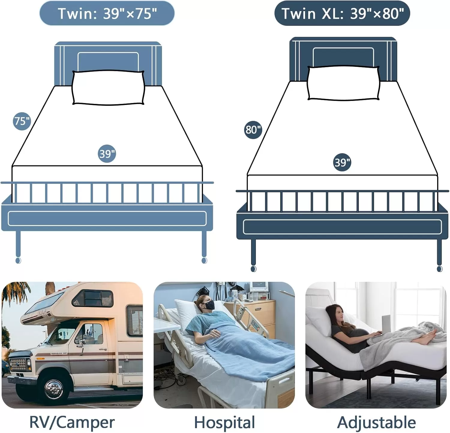 imageBedecor Twin Size Mattress Protector Waterproof Mattress Cover 39quot75quotStripe Mattress Sheet Stylish SoftDeep Pockets to 18quot GreyTwin