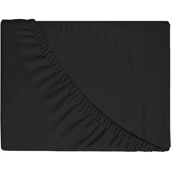 imageBedecor Black Full Fitted Sheet Only Deep Pocket for 1821 inch Thick Mattress That Stay Tight Extra Deep Bottom Sheet Soft for Pillow Top Mattress Air Mattress