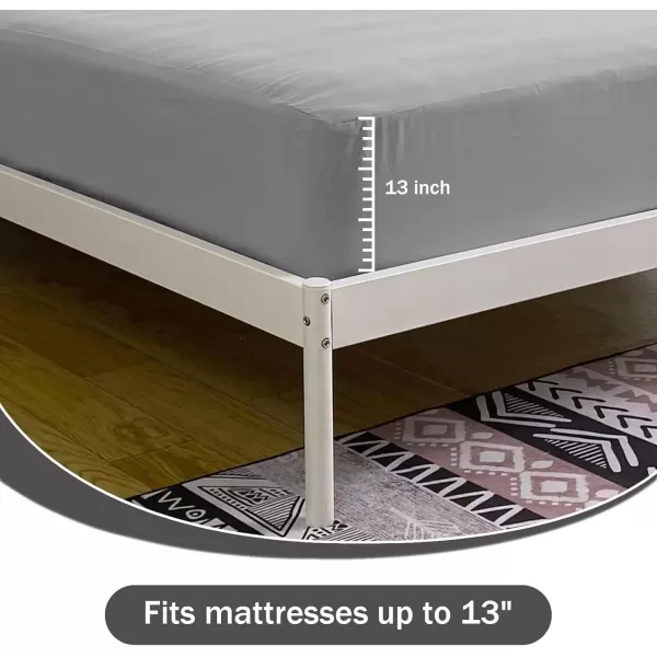imageBedecor Cal King Fitted Sheet Snug Fit Stay in Place1 Bottom Sheet Only Soft Elastic Microfiber Durable Standard Pocket Fit up to 13 inch Mattress PerfectlyWhiteGray