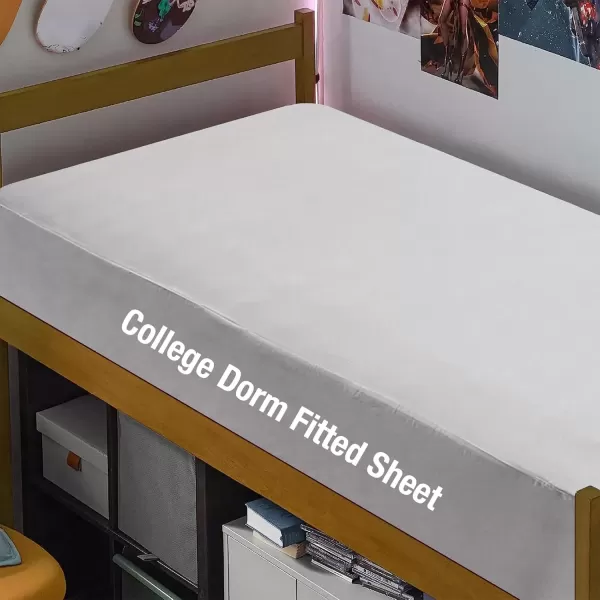 imageBedecor Cal King Fitted Sheet Snug Fit Stay in Place1 Bottom Sheet Only Soft Elastic Microfiber Durable Standard Pocket Fit up to 13 inch Mattress PerfectlyWhiteLight Gray