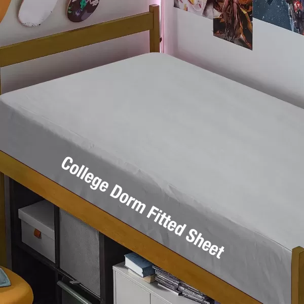 imageBedecor Cal King Fitted Sheet Snug Fit Stay in Place1 Bottom Sheet Only Soft Elastic Microfiber Durable Standard Pocket Fit up to 13 inch Mattress PerfectlyWhiteGray