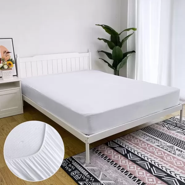 imageBedecor Cal King Fitted Sheet Snug Fit Stay in Place1 Bottom Sheet Only Soft Elastic Microfiber Durable Standard Pocket Fit up to 13 inch Mattress PerfectlyWhiteWhite
