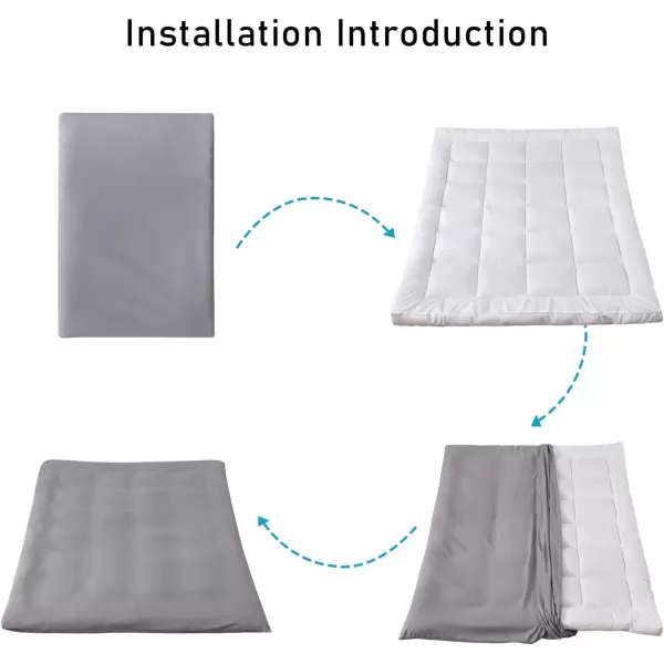 imageBedecor Floor Futon Mattress Cover Only for Traditional Japanese Futon MattressZipper Soft SkinFriendly Breathable Without Shrinkingfor Bedroom Living Room Hotel Dormitory RV GreyTwinFull