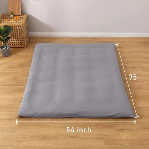 imageBedecor Floor Futon Mattress Cover Only for Traditional Japanese Futon MattressZipper Soft SkinFriendly Breathable Without Shrinkingfor Bedroom Living Room Hotel Dormitory RV GreyTwinFull