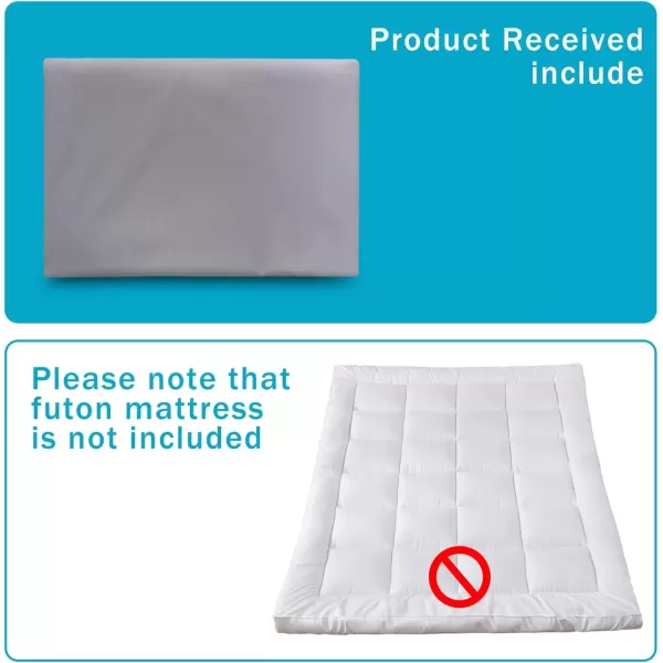 imageBedecor Floor Futon Mattress Cover Only for Traditional Japanese Futon MattressZipper Soft SkinFriendly Breathable Without Shrinkingfor Bedroom Living Room Hotel Dormitory RV GreyTwinFull