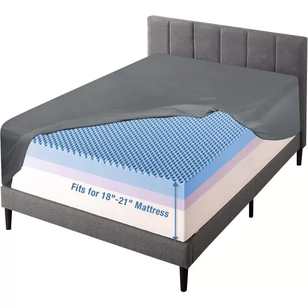 imageBedecor Extra Deep Pocket Twin XL Fitted Sheet Only for 18 to 21 Inch Super Thick Mattress That Stay TightAll Around Elastic BottomDoesnt Pop OffGray
