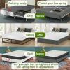 imageBedecor 49 Inches Box Spring Cover Twin Size Light Grey with Stretchy Fabric Bed Frame Cover Wrap Around 4 Sides Elastic Bed Skirt Alternative Gray Boxspring Cover TwinTwin XLDark Gray