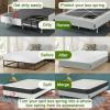imageBedecor 49 Inches Box Spring Cover Twin Size Light Grey with Stretchy Fabric Bed Frame Cover Wrap Around 4 Sides Elastic Bed Skirt Alternative Gray Boxspring Cover TwinTwin XLLight Gray