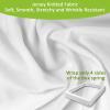 imageBedecor 49 Inches Box Spring Cover Twin Size Light Grey with Stretchy Fabric Bed Frame Cover Wrap Around 4 Sides Elastic Bed Skirt Alternative Gray Boxspring Cover TwinTwin XLWhite