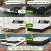imageBedecor 49 Inches Box Spring Cover Twin Size Light Grey with Stretchy Fabric Bed Frame Cover Wrap Around 4 Sides Elastic Bed Skirt Alternative Gray Boxspring Cover TwinTwin XLBlack
