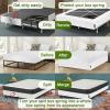 imageBedecor 49 Inches Box Spring Cover Twin Size Light Grey with Stretchy Fabric Bed Frame Cover Wrap Around 4 Sides Elastic Bed Skirt Alternative Gray Boxspring Cover TwinTwin XLWhite