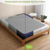 imageBedecor 49 Inches Box Spring Cover Twin Size Light Grey with Stretchy Fabric Bed Frame Cover Wrap Around 4 Sides Elastic Bed Skirt Alternative Gray Boxspring Cover TwinTwin XLNavy Blue