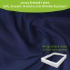 imageBedecor 49 Inches Box Spring Cover Twin Size Light Grey with Stretchy Fabric Bed Frame Cover Wrap Around 4 Sides Elastic Bed Skirt Alternative Gray Boxspring Cover TwinTwin XLNavy Blue