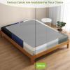 imageBedecor 49 Inches Box Spring Cover Twin Size Light Grey with Stretchy Fabric Bed Frame Cover Wrap Around 4 Sides Elastic Bed Skirt Alternative Gray Boxspring Cover TwinTwin XLWhite