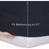 imageBedecor Air Bed Sheets for Mattress Cover Removable Bed and Elastic Band Super Soft and Breathable ampamp Deep up to 21quot Beige KingBlack