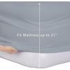 imageBedecor Air Bed Sheets for Mattress Cover Removable Bed and Elastic Band Super Soft and Breathable ampamp Deep up to 21quot Beige KingLight Gray