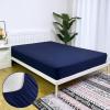imageBedecor Cal King Fitted Sheet Snug Fit Stay in Place1 Bottom Sheet Only Soft Elastic Microfiber Durable Standard Pocket Fit up to 13 inch Mattress PerfectlyGrayNavy