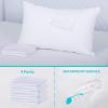 imageBedecor King Pillow Protector with Zipper 2 Pack Waterproof Pillow Covers Encasement Smooth Dust Proof with Breathable Holes Allow Air to CirculateStandard21x27 Set of 4
