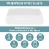 imageBedecor Mattress CoverTop Protection Accidents Protector Smooth Breathable FabricFitted Sheet Style18quot Deep PocketCal KingCotton