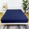 imageBedecor Queen Fitted Sheet Snug Fit Stay in Place1 Bottom Sheet Only Soft Elastic Microfiber Durable Standard Pocket Fit up to 13 inch Mattress PerfectlyLight GrayNavy