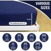 imageBedecor Queen Fitted Sheet Snug Fit Stay in Place1 Bottom Sheet Only Soft Elastic Microfiber Durable Standard Pocket Fit up to 13 inch Mattress PerfectlyLight GrayNavy