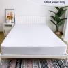 imageBedecor Queen Fitted Sheet Snug Fit Stay in Place1 Bottom Sheet Only Soft Elastic Microfiber Durable Standard Pocket Fit up to 13 inch Mattress PerfectlyLight GrayWhite