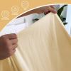 imageBedecor Queen Fitted Sheet Snug Fit Stay in Place1 Bottom Sheet Only Soft Elastic Microfiber Durable Standard Pocket Fit up to 13 inch Mattress PerfectlyLight GrayBeige