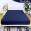 imageBedecor Queen Fitted Sheet Snug Fit Stay in Place1 Bottom Sheet Only Soft Elastic Microfiber Durable Standard Pocket Fit up to 13 inch Mattress PerfectlyLight GrayNavy