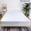 imageBedecor Queen Fitted Sheet Snug Fit Stay in Place1 Bottom Sheet Only Soft Elastic Microfiber Durable Standard Pocket Fit up to 13 inch Mattress PerfectlyLight GrayWhite