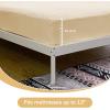 imageBedecor Queen Fitted Sheet Snug Fit Stay in Place1 Bottom Sheet Only Soft Elastic Microfiber Durable Standard Pocket Fit up to 13 inch Mattress PerfectlyLight GrayBeige