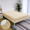 imageBedecor Queen Fitted Sheet Snug Fit Stay in Place1 Bottom Sheet Only Soft Elastic Microfiber Durable Standard Pocket Fit up to 13 inch Mattress PerfectlyLight GrayBeige