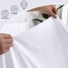 imageBedecor Queen Fitted Sheet Snug Fit Stay in Place1 Bottom Sheet Only Soft Elastic Microfiber Durable Standard Pocket Fit up to 13 inch Mattress PerfectlyLight GrayWhite