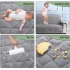 imageBedecor Waterproof Sofa Slipcovers for 3 Cushion Couch 66quot Seat Width Reversible Quilted Couch Cover Washable Furniture Protector with Durable Elastic Straps for Dogs Cat Pets GrayLight GraySofa66