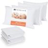 imageBedecor King Pillow Protector with Zipper 2 Pack Waterproof Pillow Covers Encasement Smooth Dust Proof with Breathable Holes Allow Air to Circulate8 Packs Standard