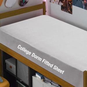 imageBedecor Cal King Fitted Sheet Snug Fit Stay in Place1 Bottom Sheet Only Soft Elastic Microfiber Durable Standard Pocket Fit up to 13 inch Mattress PerfectlyGrayLight Gray