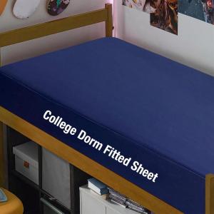 imageBedecor Cal King Fitted Sheet Snug Fit Stay in Place1 Bottom Sheet Only Soft Elastic Microfiber Durable Standard Pocket Fit up to 13 inch Mattress PerfectlyGrayNavy