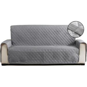 imageBedecor Waterproof Sofa Slipcovers for 3 Cushion Couch 66quot Seat Width Reversible Quilted Couch Cover Washable Furniture Protector with Durable Elastic Straps for Dogs Cat Pets GrayLight GraySofa66
