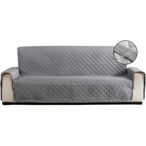 imageBedecor Waterproof Sofa Slipcovers for 3 Cushion Couch 66quot Seat Width Reversible Quilted Couch Cover Washable Furniture Protector with Durable Elastic Straps for Dogs Cat Pets GrayLight Gray4 Seater Sofa88