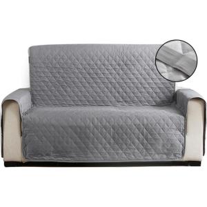 imageBedecor Waterproof Sofa Slipcovers for 3 Cushion Couch 66quot Seat Width Reversible Quilted Couch Cover Washable Furniture Protector with Durable Elastic Straps for Dogs Cat Pets GrayLight GrayLoveseat Sofa46