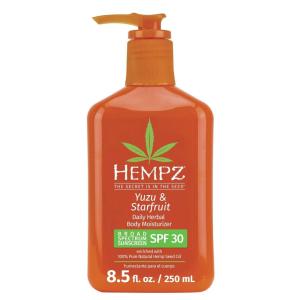 imageHempz Yuzu ampamp Starfruit Daily Herbal Lotion with Broad Spectrum SPF 30  Fragranced ParabenFree Sunscreen and Moisturizer with 100 Natural Hemp Seed Oil for Women  Premium Skin Care ProductsSPF Lotion