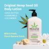 imageHempz Original Natural Hemp Seed Oil Body Moisturizer with Shea Butter and Ginseng Original Scent Floral Banana 17 FlOz  Packaging may vary Floral and Banana