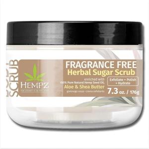 imageHEMPZ Age Defying Sugar Body Scrub  Vanilla ampamp Musk  All Natural Anti Aging Exfoliating Shea Butter Sugar and Salt  For Women Men and Teens  73 fl ozFragrance Free