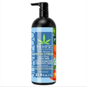 imageHempz Biotin Hair Shampoo  Triple Moisture Fresh Citrus  Peach ampamp Grapefruit  For Growth ampamp Strengthening of Dry Damaged and Color Treated Hair Hydrating Softening Moisturizing 338 Fl OZPeach  Grapefruit