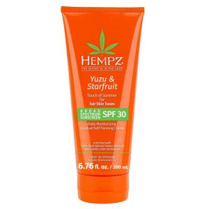 imageHempz Daily SPF Yuzu ampamp Starfruit Touch of Summer Moisturizing Gradual SelfTanning Creme with SPF 30 Fair Skin Tonesorange