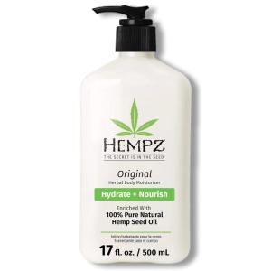 imageHempz Original Natural Hemp Seed Oil Body Moisturizer with Shea Butter and Ginseng Original Scent Floral Banana 17 FlOz  Packaging may vary Floral and Banana