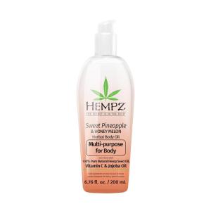 imageHEMPZ Sweet Pineapple ampamp Honey Melon Herbal Hydrating MultiPurpose Body Oil for Body  Moisturizing Bath Shower or Shaving Oil for Dry or Sensitive Skin for Women ampamp Men 676 OzPineapple  Melon